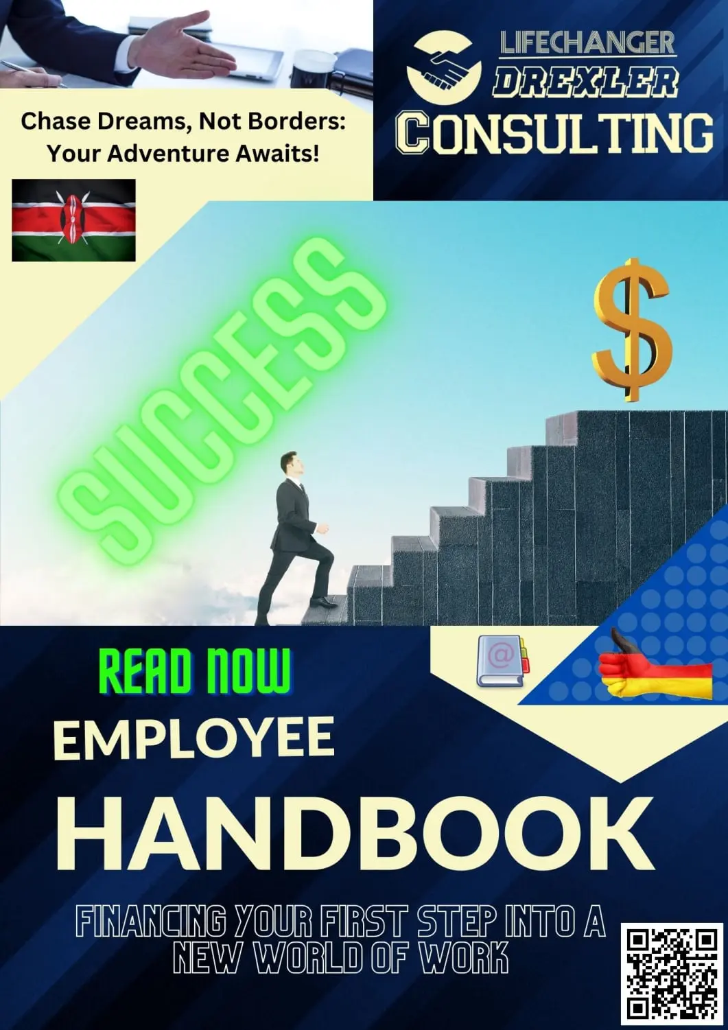 employee handbook promotion for finanzing your first step into a new wolrd of work