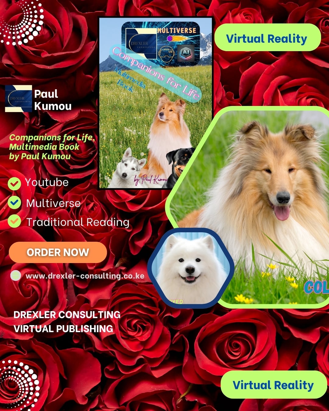 Companions for Life Multiverse Virtual Reality Multimedia Book by Paul Kumou and Drexler Consulting Publishing Kenya